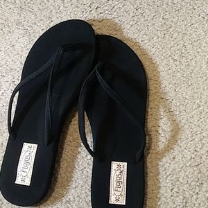 Black flip flops